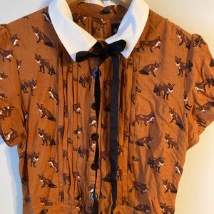 Hell bunny Fox collared dress, size medium/uk 12.